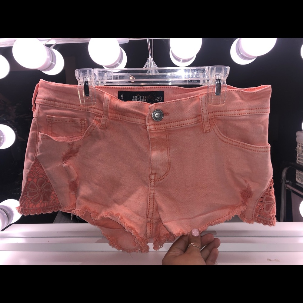 Coral jean short-shorts
